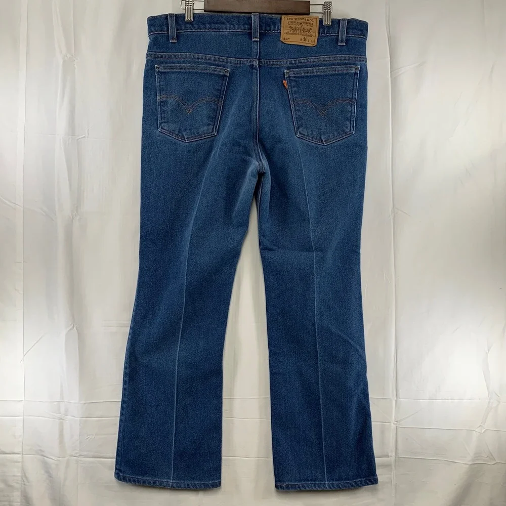 Levi's 517 Bootcut Jeans Mens 40x30 (37x29) Blue Vintage Orange Tab USA Made‎